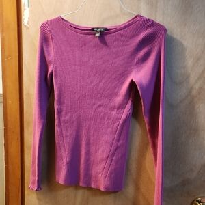Ann Taylor Women's Purple Ribbed Top